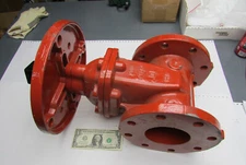Smith Cooper 4" Fire Main Gate Valve Resilient Wedge 8-Bolt Flange Ends 17125F