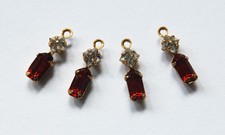 VINTAGE GLASS OCTAGON  SWAROVSKI SQUARE PENDANT BEADS 15x4mm   ASSORTED COLORS