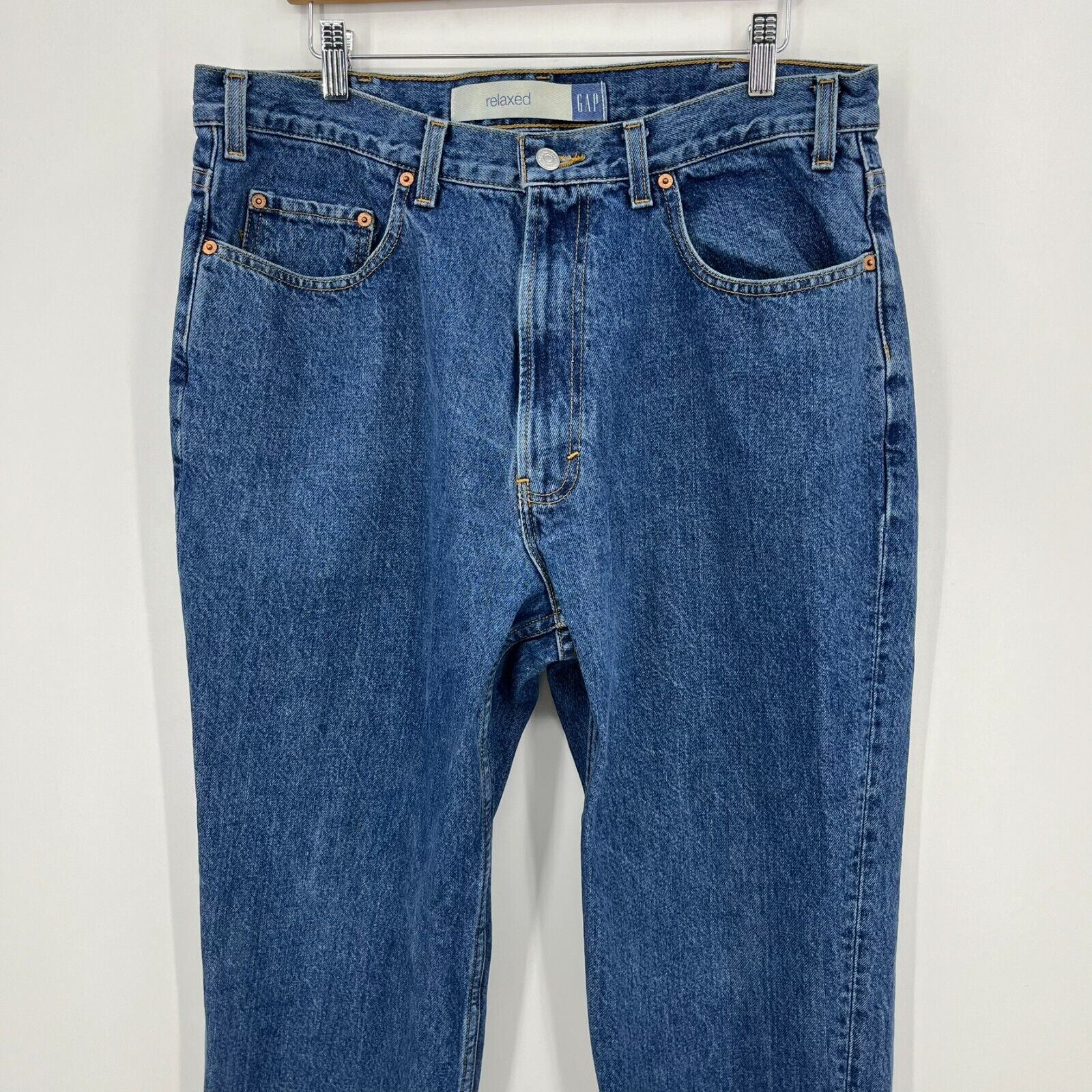 Gap Jeans Men's 36x34 Blue Relaxed Fit Baggy Vint… - image 2