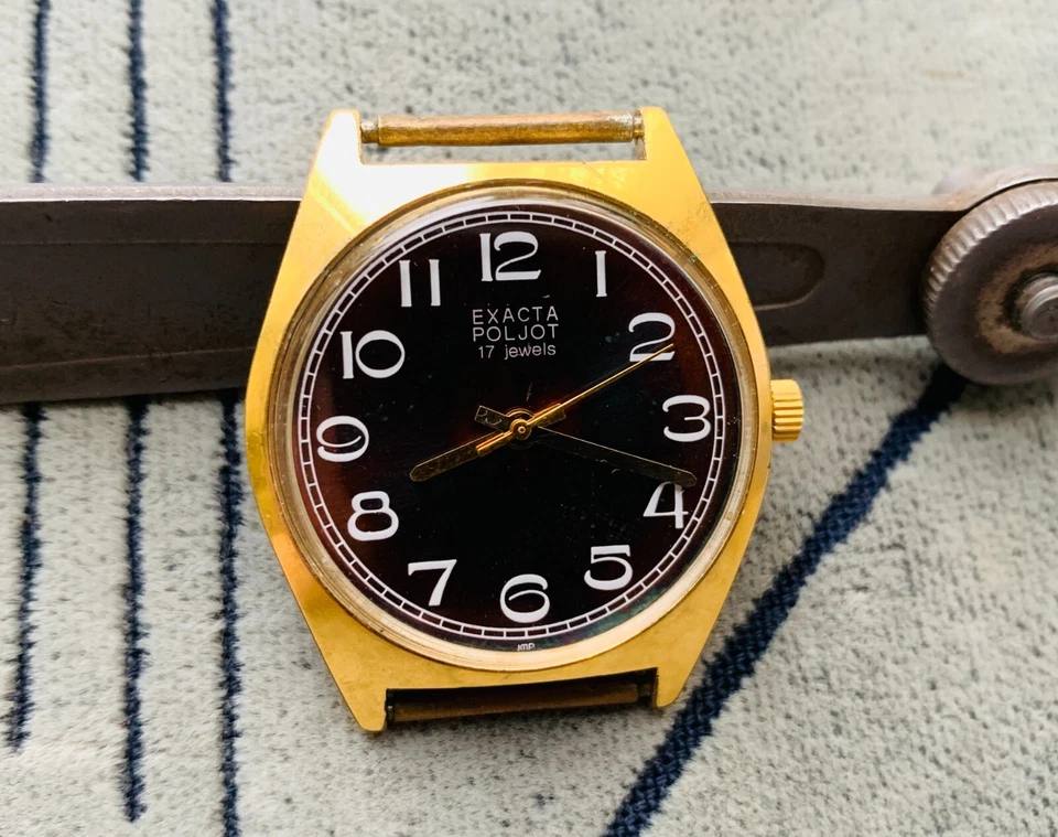 Reloj Coleccionable POLJOT Exacta 17 Borgoña/Amarrón 1 MChZ llamado Kirova/POLET Foto 2 de 4