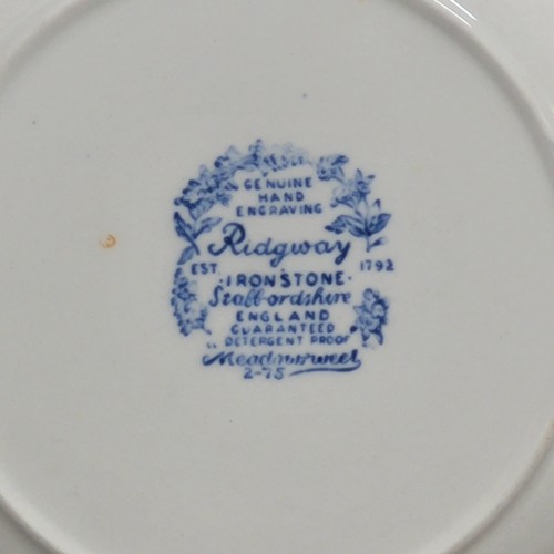Ridgway Ironstone Meadowsweet Blue Bread Plate Staffordshire 6.5" England - Picture 4 of 9