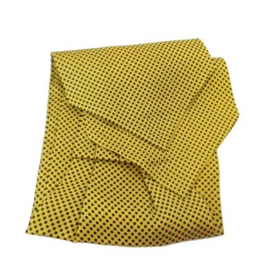 Foulard seta ascot uomo sotto camicia collo cashe col giallo fine leggero  quadro