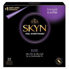 SKYN Elite NON-LATEX Ultra Thin Lubricated Condoms Brass Pocket Case