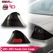 2001-03 Tail Lights Led Smoke For Honda Civic Coupe Dx Hx Brake Rear Lamps Pair 2001-03 Tail Lights Led Smoke For Honda Civic Coupe Dx Hx Brake Rear Lamps Pair