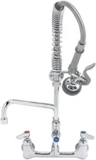 T&S Brass MPZ-8WLN-06 Mini Pre Rinse Faucet. 8" Wall Mount with 6" Swing Nozzle,