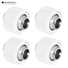 Barrowch G1/4" to 3/8" ID, 1/2" OD Compression Fitting Soft Tubing 4 Pack White