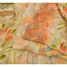 Sanskriti Vintage Sarees Multi 100 Pure Crepe Silk Printed Sari Craft Fabric