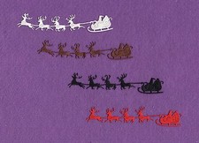 SANTA  SLEIGH Christmas die cuts scrapbook cards