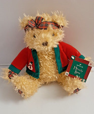 Hallmark Merrily Teddy Bear Christmas Plush Stuffed Animal Toy Red  Green Plaid