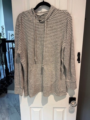 WORKSHOP REPUBLIC Damen Pullover Hoodie Jacke mit Tasche Übergröße 2X