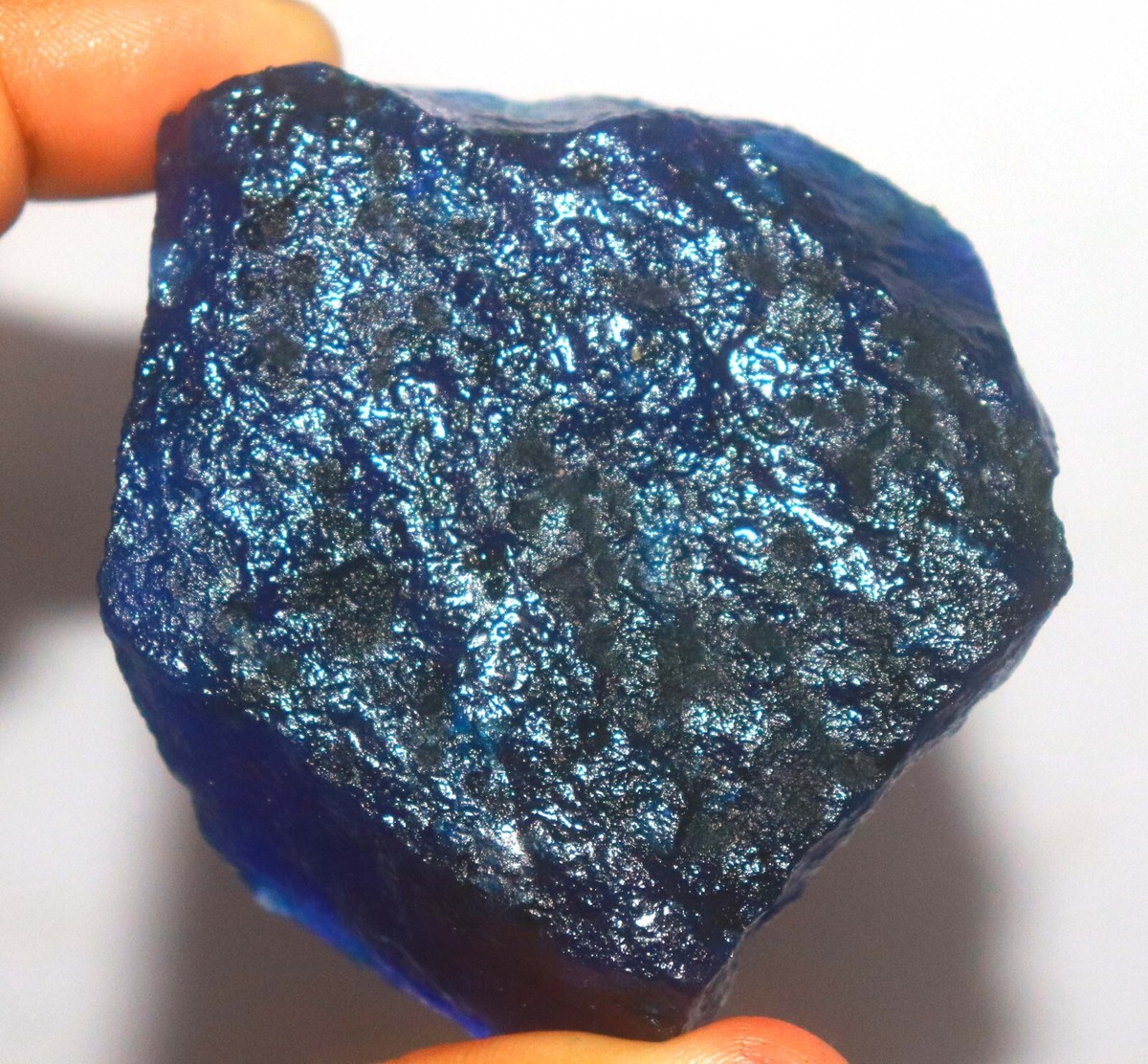 DYED 575 Ct Certified/66 mm African Blue Sapphire Uncut
