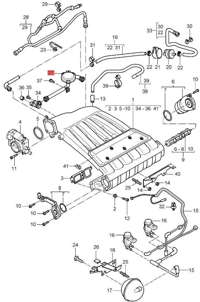 Valvola Di Ventilazione Carter Per Porsche Cayenne 3.2L V6 2003-2007 - Ricambio 95511076500 - Foto 3