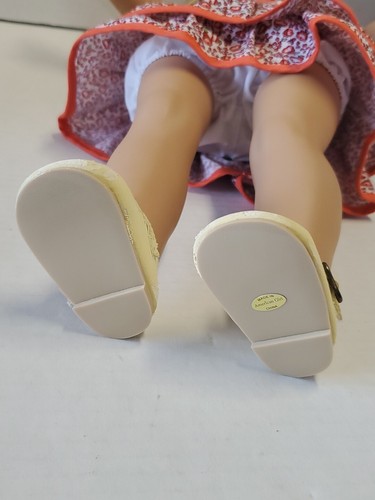 American Girl Kit In Scooter Outfit Orange Floral Dress Straw Hat NO Socks! VGC - Afbeelding 20 van 24