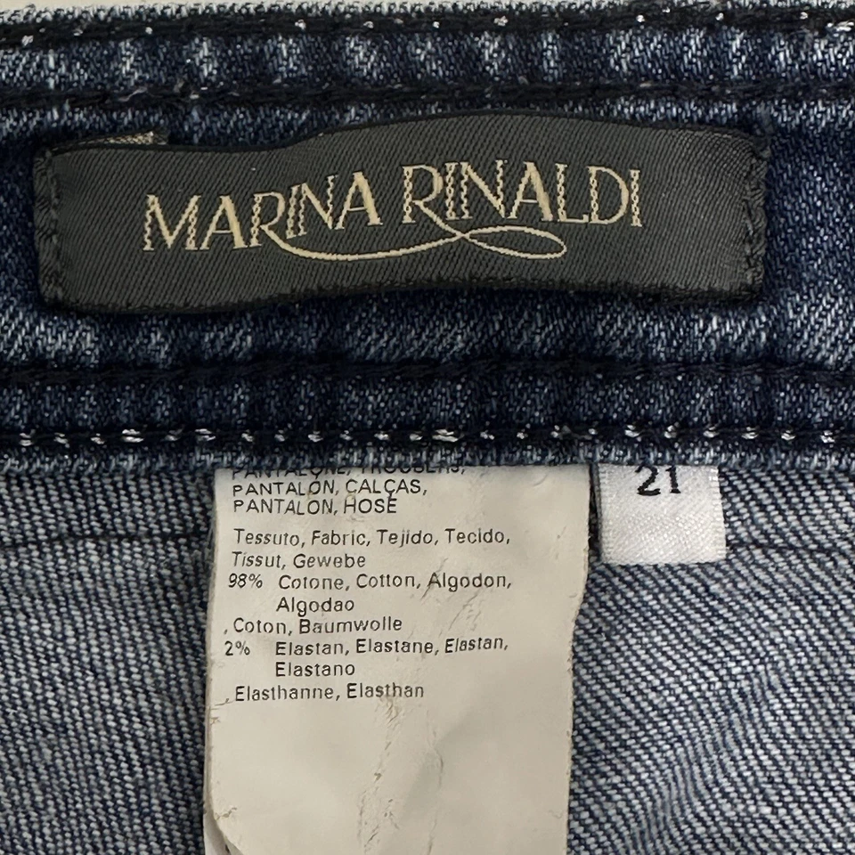 Женские джинсы Marina Rinaldi 32x30 синяя джинсовая ткань с высоким подъемом на лодыжке на молнии легкие эластичные - Изображение 3 из 4
