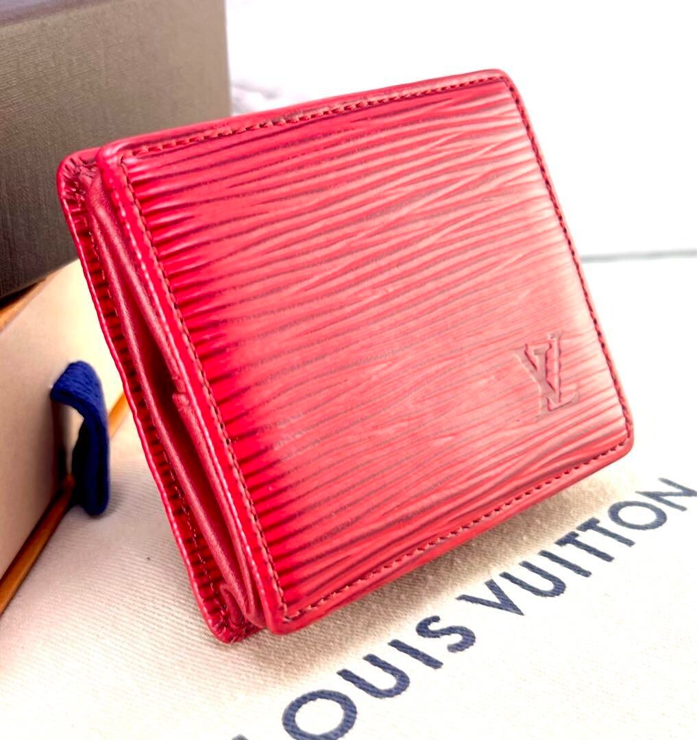 Good Condition] Louis Vuitton Epi Portemonnay Poite Red