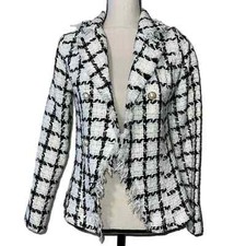 FASHION NOVA size small A Little Baggage jacket black gold plaid tweed see desc.