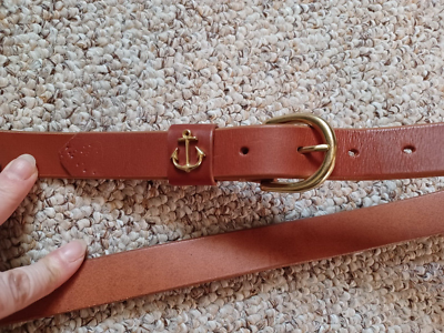 Kiel James Patrick Brown Leather Belt with Gold Buckle Kiel James Patrick Brown Leather Belt with Gold Buckle main image 3