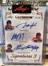 2023 LEAF ULTIMATE Signatures 3 JARI KURRI PAUL COFFEY GLENN ANDERSON AUTO /15