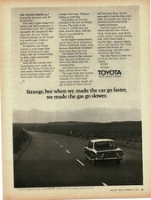 1971 TOYOTA Corona on lonesome highway out west Vintage Print Ad