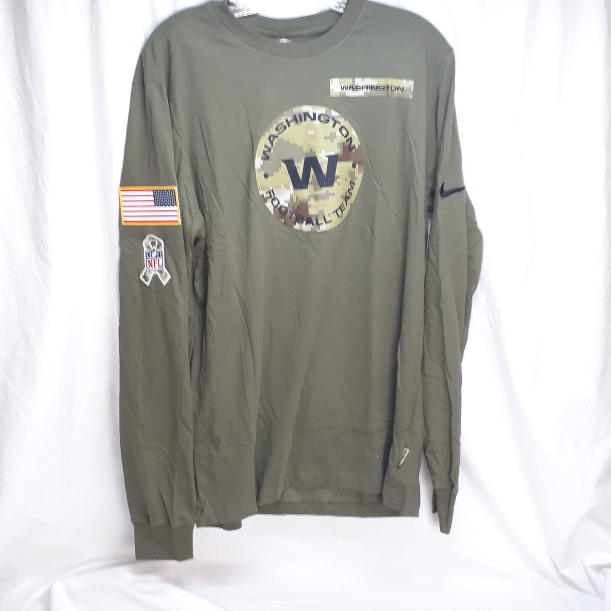 Washington Football Team Nike Salute Service Performance Lng Sl Med T-Shirt  NWT