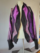 Olsen Sweater Cardigan Purple Black Size L