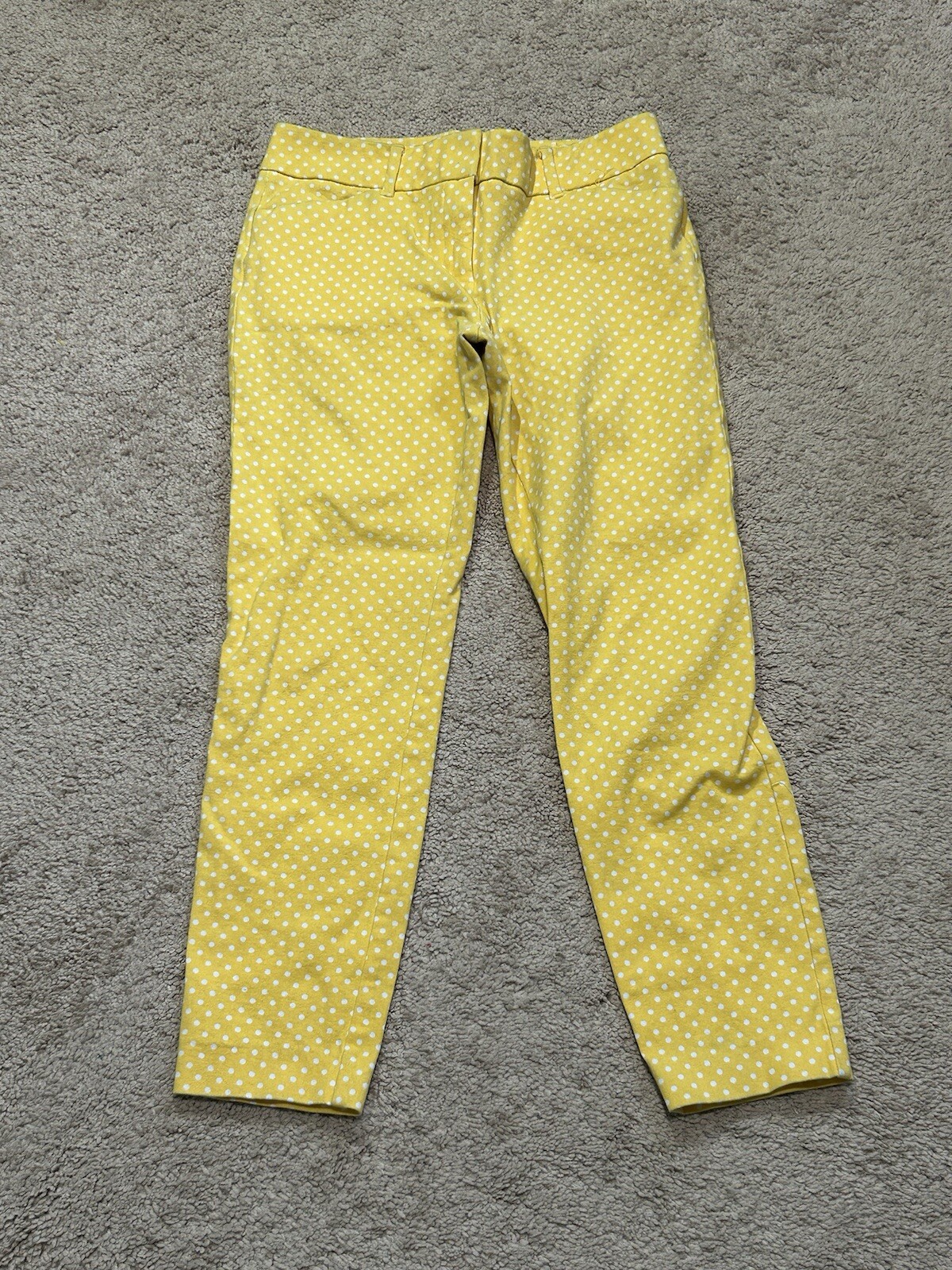 New York & Company Womens Pants Size 4 Multicolor Polka Dot Skinny Leg Pockets