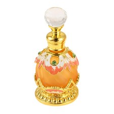 15ML Orange Jeweled Flower Vintage Refillable Glass Perfume Bottle