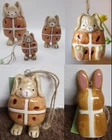 Easter Decoration Ceramic Standing hanging Hot Cross Bunny 5 sizes
