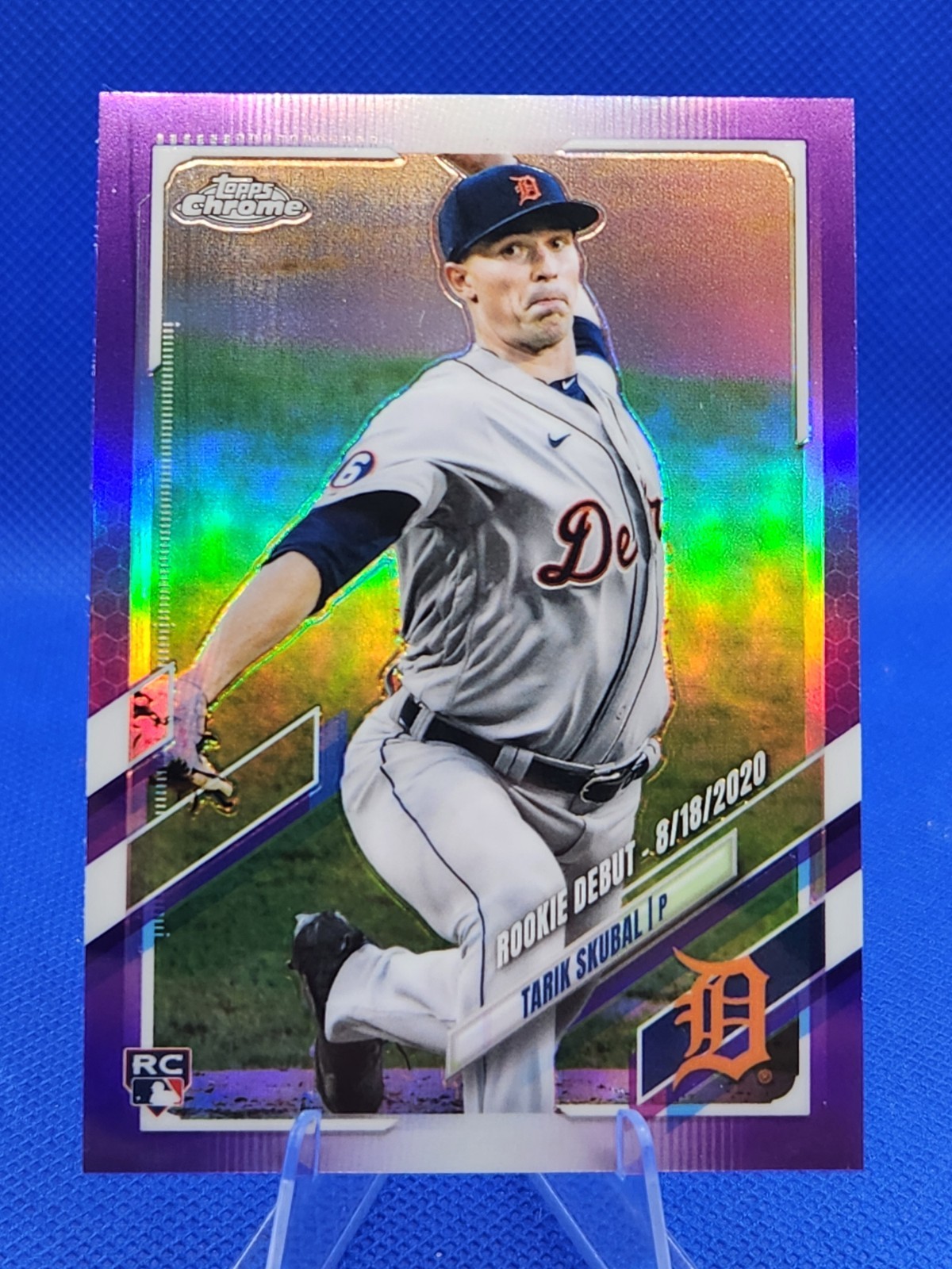 2021 Topps Chrome Update Series Debut Tarik Skubal #USC82 Purple Refractor (RC)