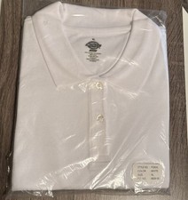 Dickies Girls XL White Short Sleeve Polo Shirt School Uniform Top