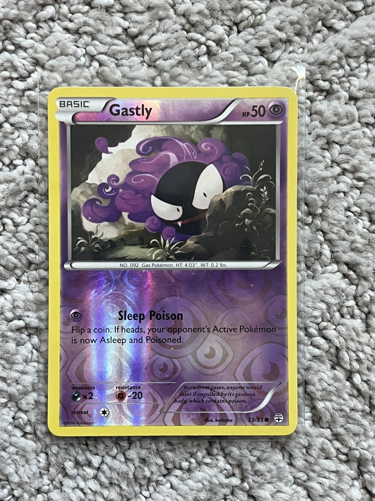 Gastly 33/83 Common Generations Pokemon Reverse Holo Lightly Played