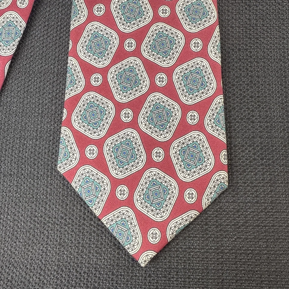 Lanvin красный геометрический мужской галстук 100% шелк 57 x 3,5 галстук короткий - Изображение 3 из 4