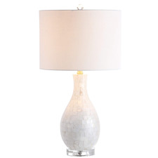 Jonathan Y 26.5 White Mother Of Pearl Seashell Table Lamp For Living Room