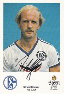 Carte Autographiée Uli Bittcher - FC Schalke 04, Saison 1980-81 (originale, Bon état)