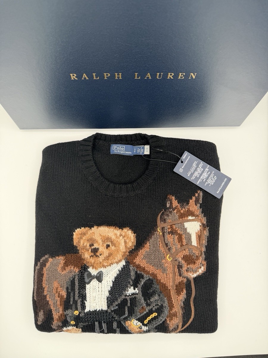 Polo Ralph Lauren Men's Polo Bear Horse Wool Sweater - Size Small