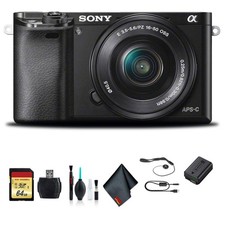Sony Alpha a6000 Mirrorless Camera 16-50mm and 55-210mm Lenses ILCE6000Y/B Sof