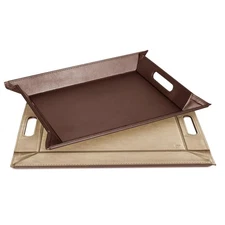 PLACEsMAT 2-in-1 Faux Leather Placemat & Serving Tray | Reversible Design, La...