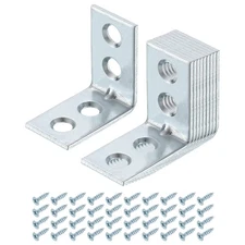 50 Set l Corner Bracket Metal Angle Brackets, Silver, 0.99"x0.59"x0.99"