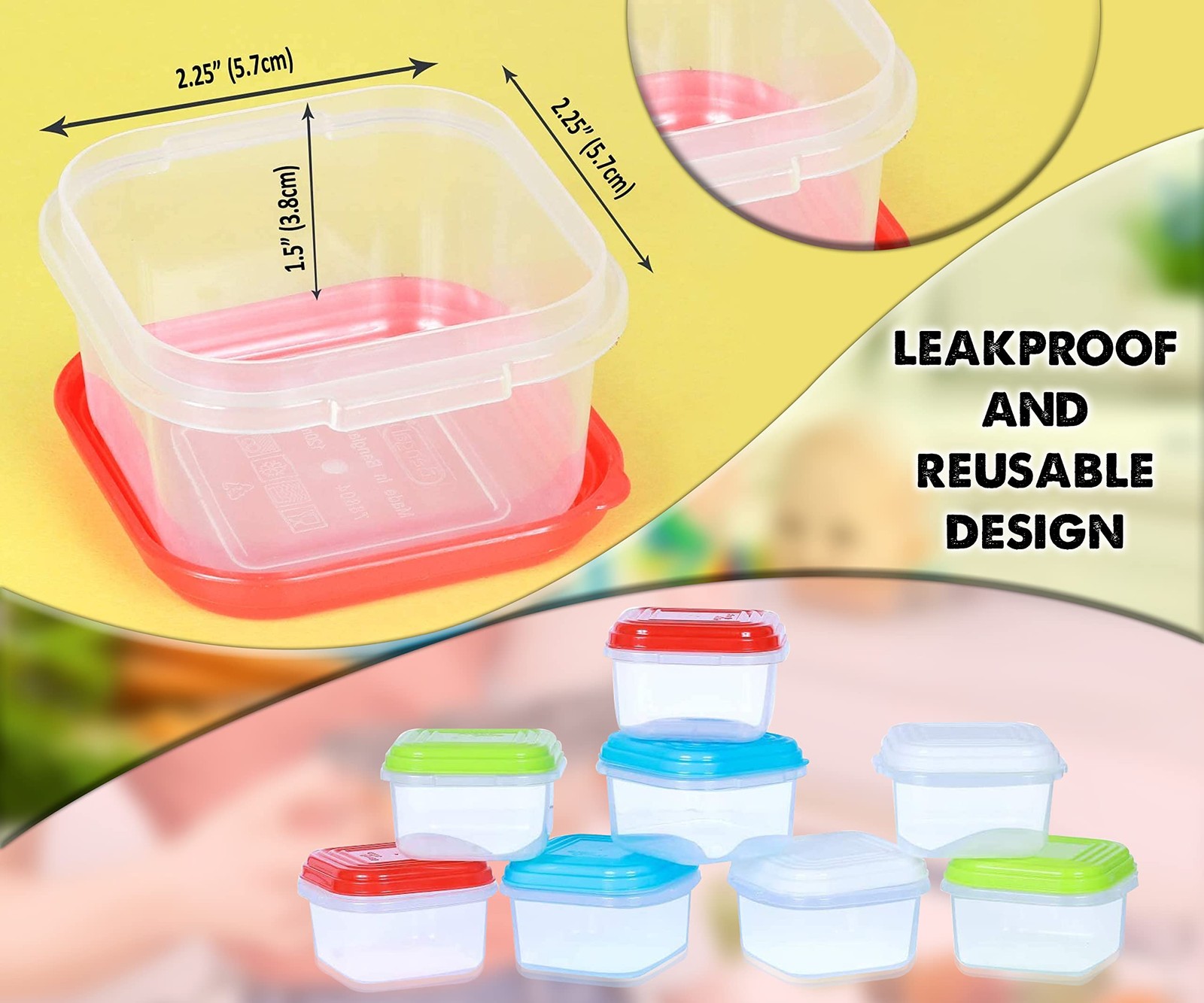 Arsuk Baby Food Containers 4Oz/120ml - Baby Snack Containers - Reusabl