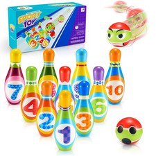 Qukir Bowling Set Kids, Toys for 2 3 4 Year Old Boy Girl Gift S, Colour: