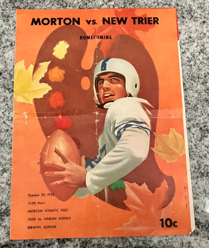 1956 Vintage High School Football Program* Morton New Trier Berwyn IL Coca Cola