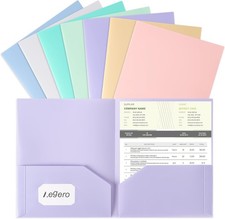 Plastic File Folders with Pockets 7 Pack Assorted Colors Heavy Duty Letter Size