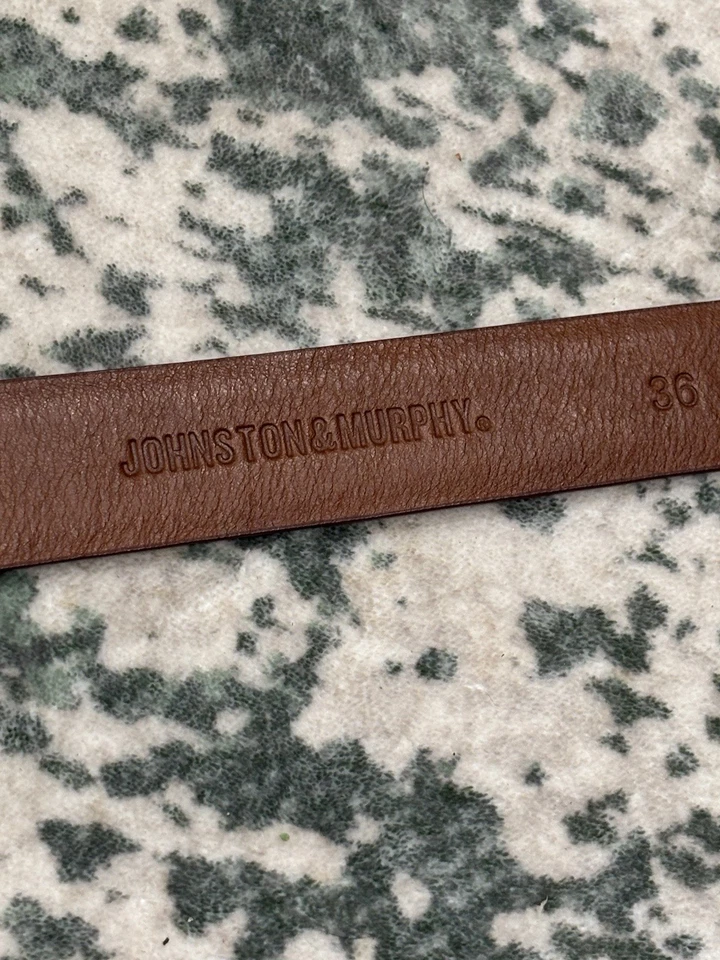 JOHNSTON MURPHY MARRÓN TEXTURA LAGARTO CUERO 1.25 CINTURÓN HEBILLA WESTERN PUNTA 36 Foto 4 de 4