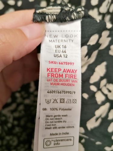 New Look Maternity Animal Print Dress Size 16 With 1/4 Buttons On Front - Picture 8 of 8