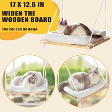 Cat Window Perch Hammock for Seat with Cushion Bed Cover Solid Wood Strong