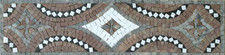Floral Mosaic Border: Geometric Marble Tile Art 40x6" 