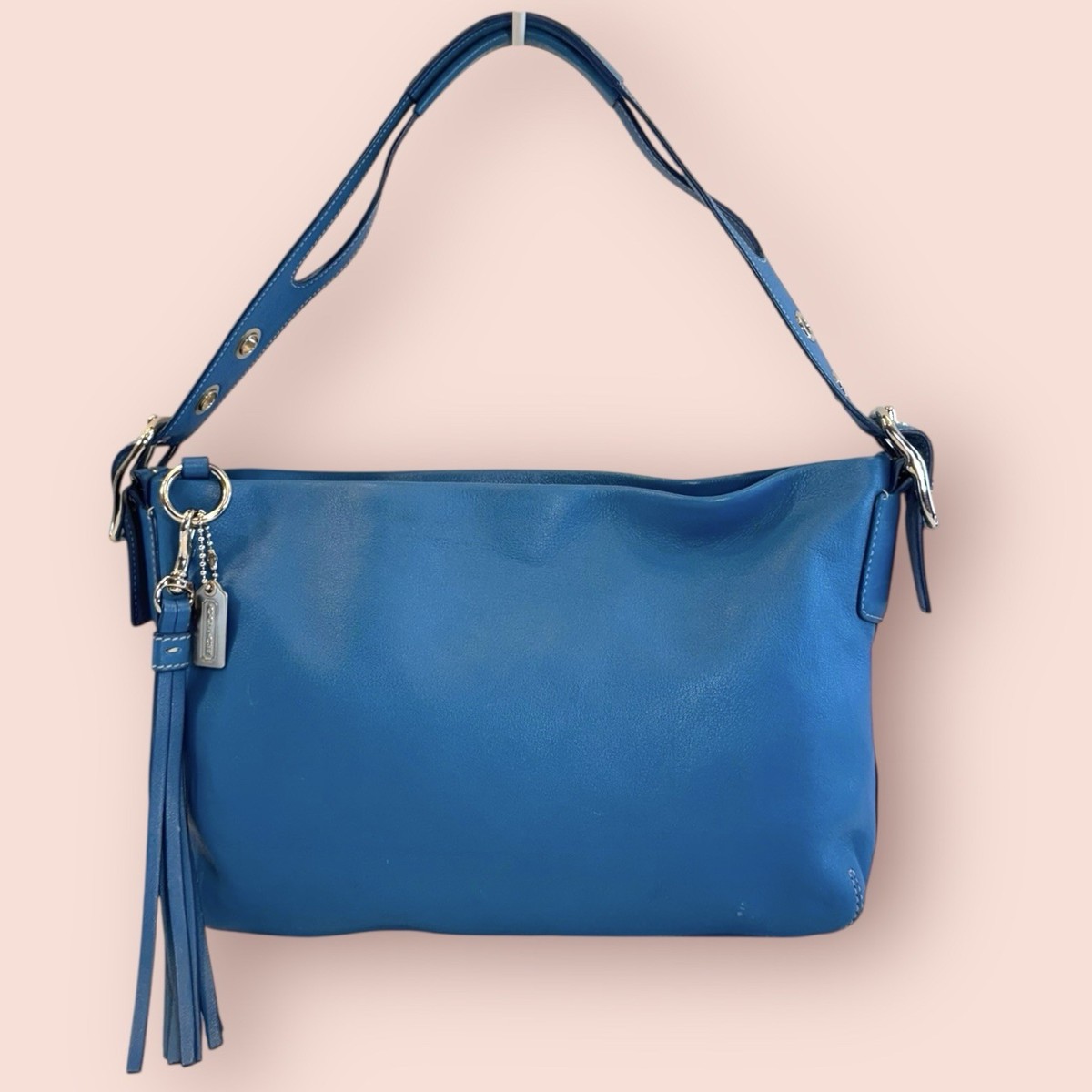 COACH Y2K Vintage East West Legacy Tassel Leather Zip Shoulder Bag