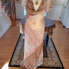 ASOS Design Flutter Sleeve Cowl Neck Maxi Dress Backless Vintage Floral Size 12
