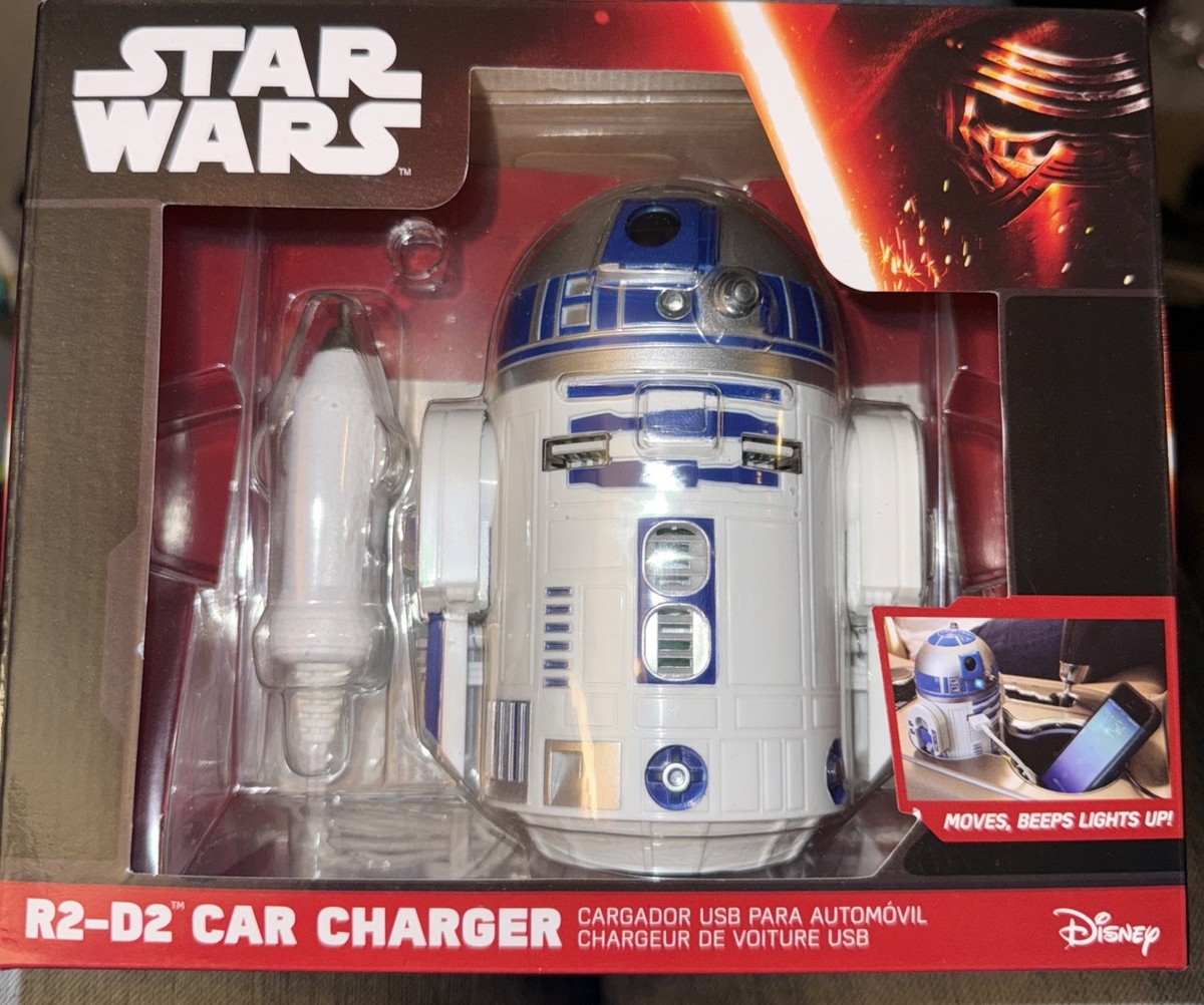 ThinkGeek Star Wars R2-D2 Car Charger White/Blue for sale online