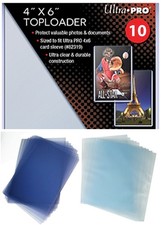 10 Ultra Pro 4x6 Toploaders with 10 Soft 4x6 Sleeves Photo Sports Rigid Postcard